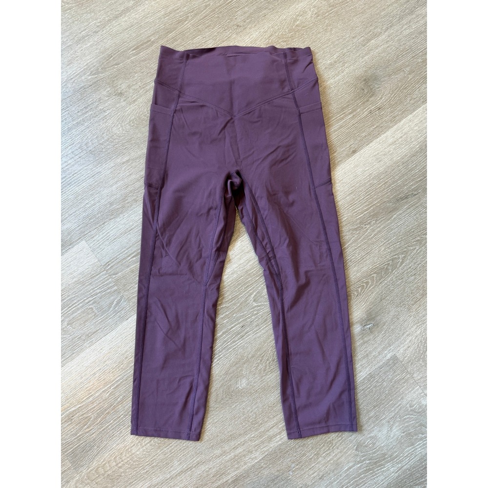 Halara Ruched Butt Lifting Cropped Leggings Purple/maroon High Waisted Medium